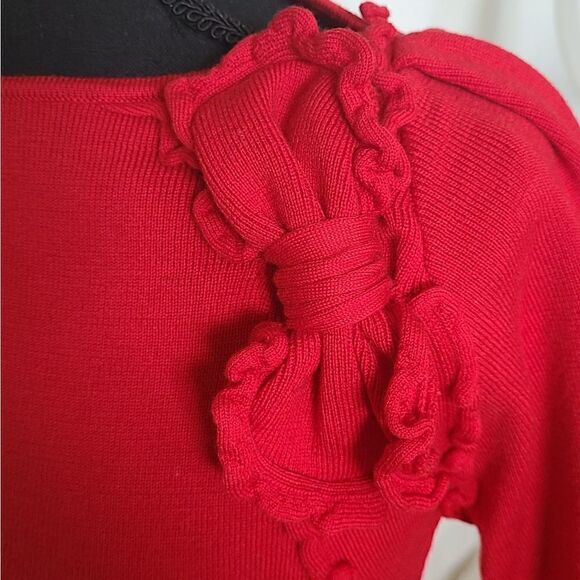 NWT Red Valentino Wool Red Bow Short Sleeved Sweater Size S - Picture 4 of 13
